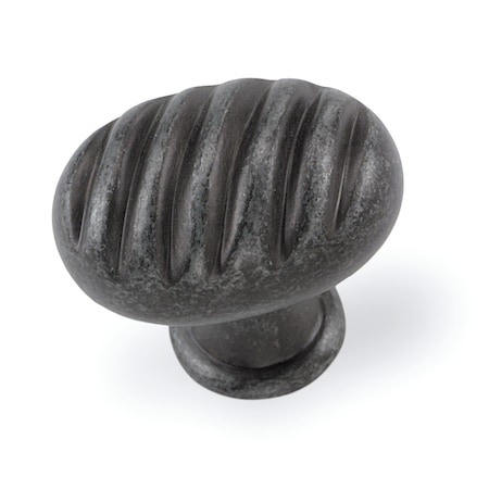 1 3/8 Oval Milan Knob, Antique Pewter